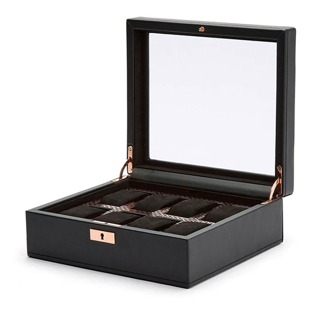 WOLF Axis 8 Pc Copper Plated Finish Vegan Leather Watch Box