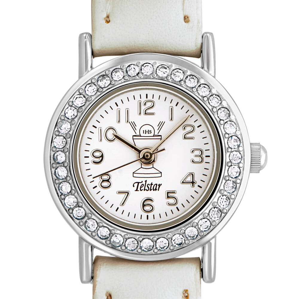 Telstar Girl's First Communion Watch Crystal-Set Bezel