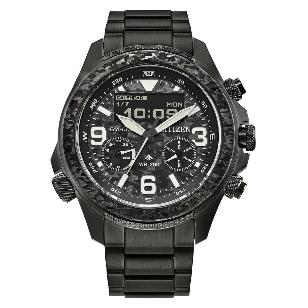 Citizen Promaster Land CQ Limited Edition 44mm Black Dial Steel Bracelet Watch image number 0