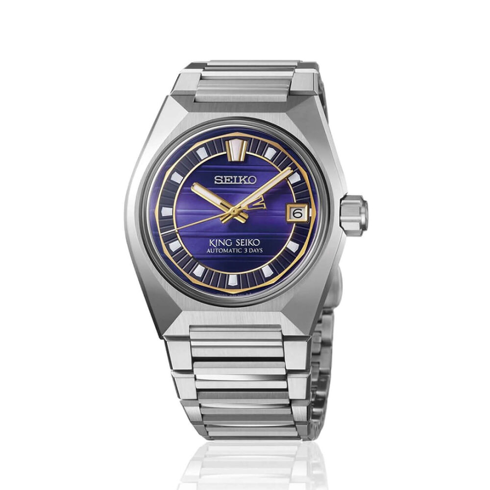 Seiko King Seiko VANAC 'Tokyo Twilight' 41mm Purple Dial Steel Bracelet Watch image number 12