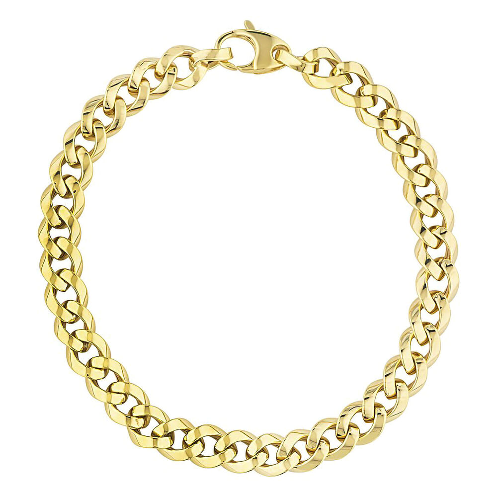 9ct gold curb bracelet image number 0