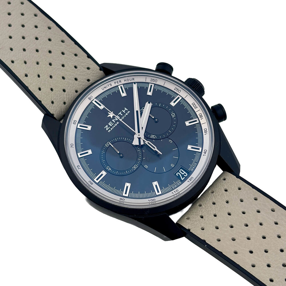 Pre-Owned Zenith El Primero Chronomaster Range Rover 42mm Black Dial Leather Strap Watch