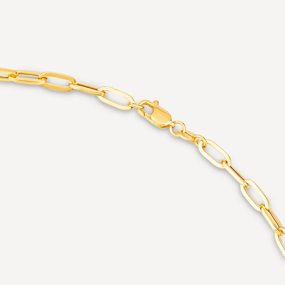 9ct Yellow Gold Paperlink Diamond Cut 18 inch Chain Necklet image number 1