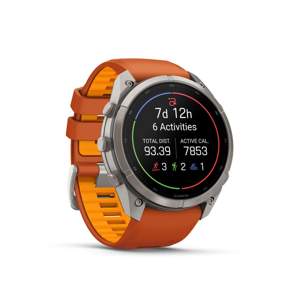 Garmin fenix 9 Pro 51mm Titanium Autumn Orange/Spark Orange Silicone Strap Watch