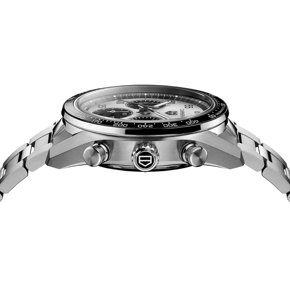 TAG Heuer Carrera Chronograph Sport 42mm Silver Dial Steel Bracelet Watch