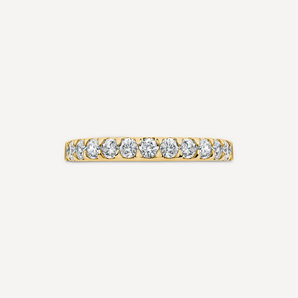9ct Yellow Gold 2.5mm 0.45ct Diamond Triangle Claw Wedding Ring- (Special Order) image number 1