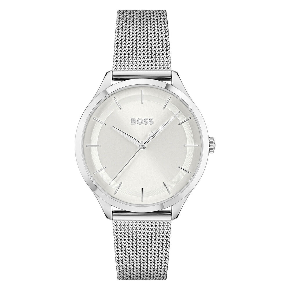 BOSS Pura 36mm Quartz Silver Dial Steel Case Mesh Bracelet Watch image number 0