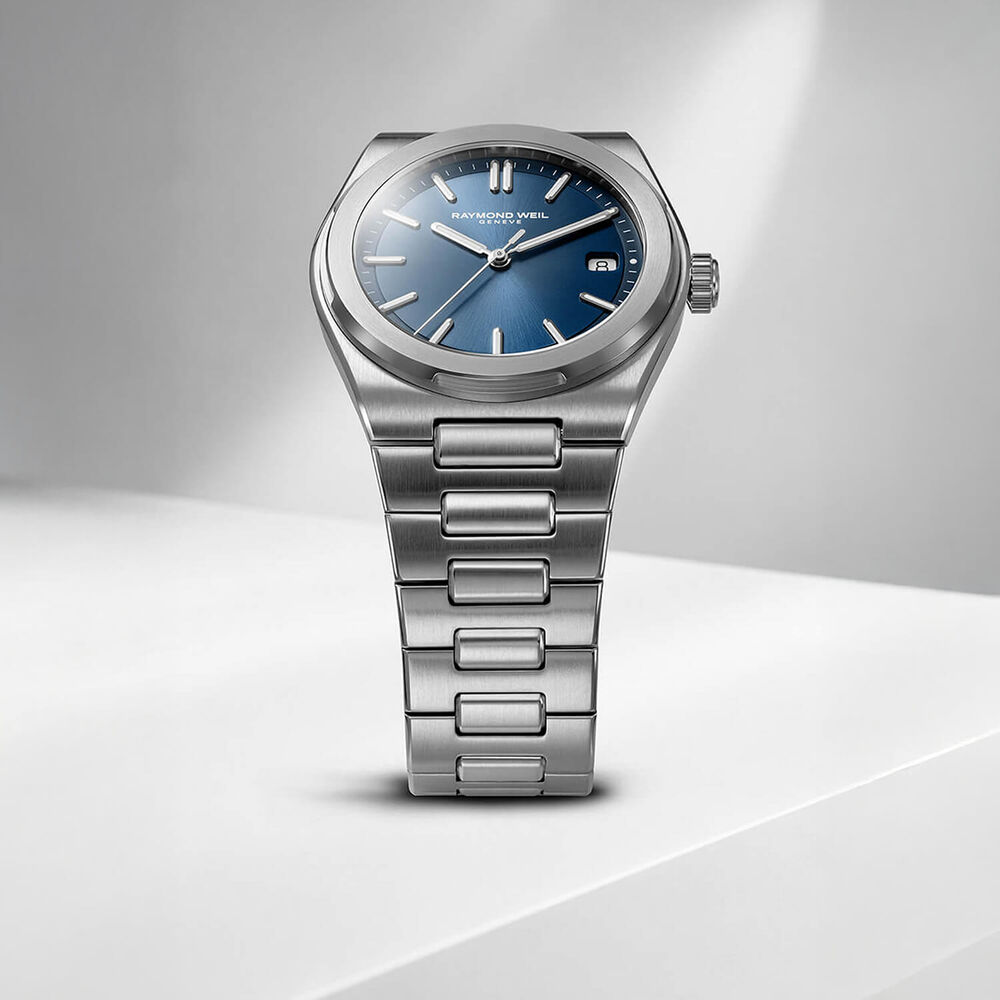 Raymond Weil A.R.T. 38mm Blue Dial Steel Bracelet Watch