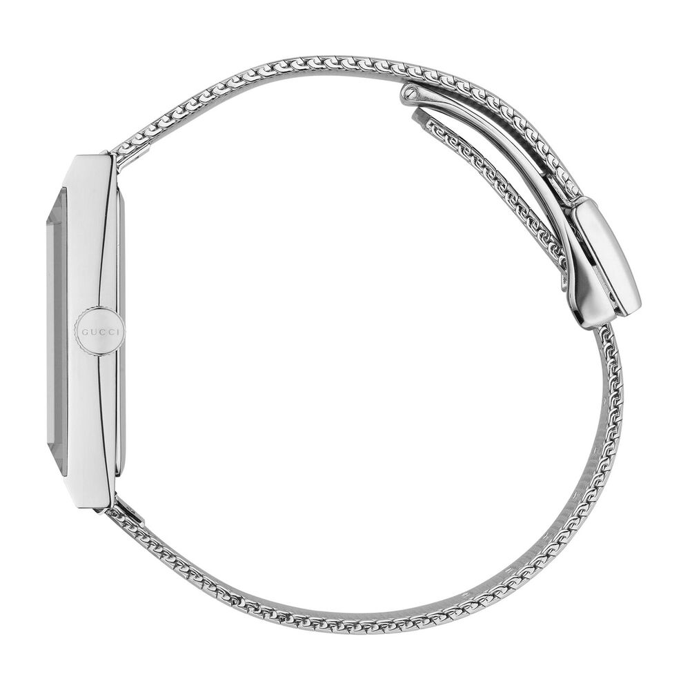 Gucci G-Frame 21mm Striped Dial Mesh Bracelet Ladies' Watch image number 2