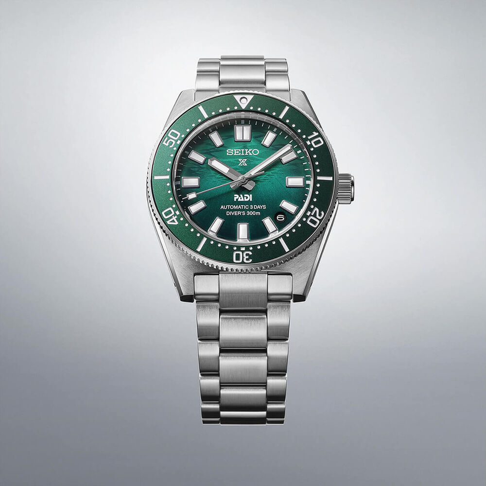 Seiko Prospex 1965 Heritage Diver’s PADI Special Edition 40mm Green Dial Steel Bracelet Watch image number 3