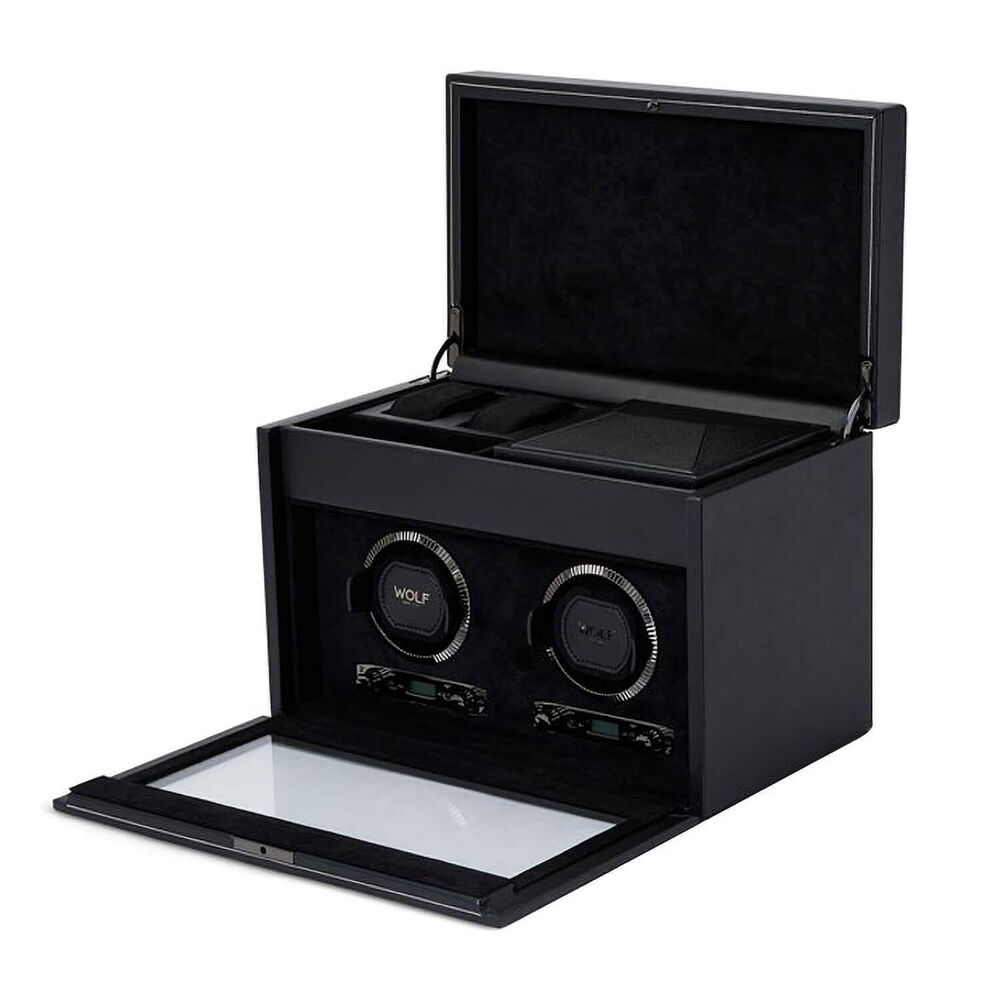 WOLF British Racing Black 8 piece with Storage Watch Winder
