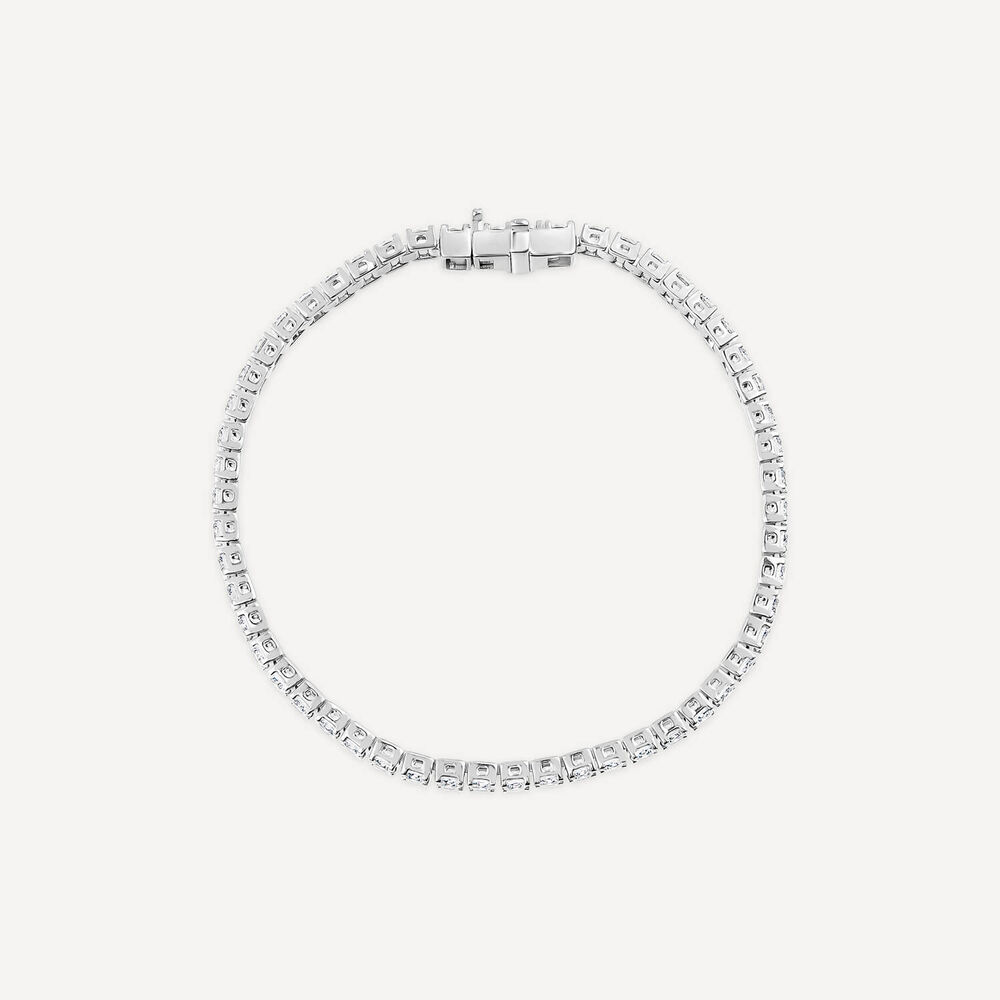 18ct White Gold 5ct Lab Grown Diamond Tennis Bracelet image number 5