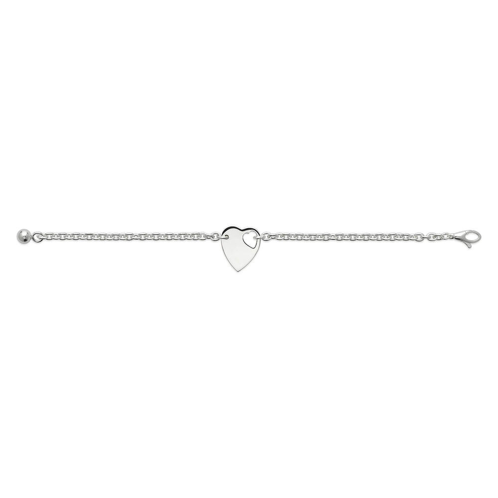 Gucci Trademark Heart Pendant Chain Bracelet (Size M, 6.7") image number 2