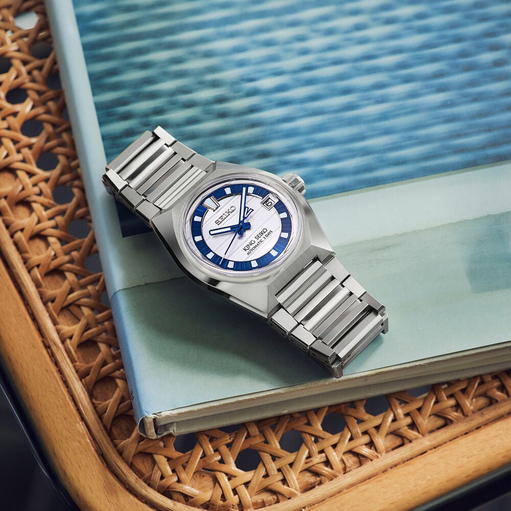 Seiko 145th Anniversary King Seiko Vanac Limited Edition White 41mm Dial Steel Bracelet Watch