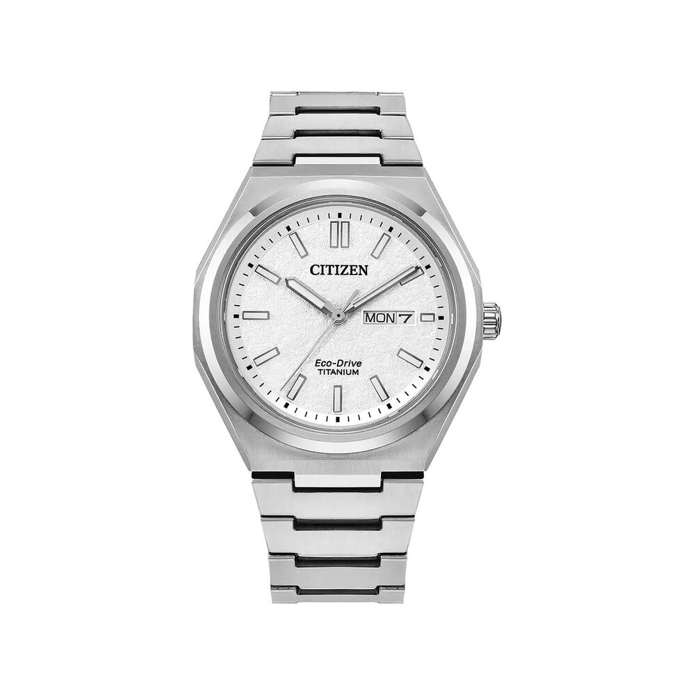 Citizen 'Zenshin' Super Titanium 39mm White Dial Titanium Bracelet Watch