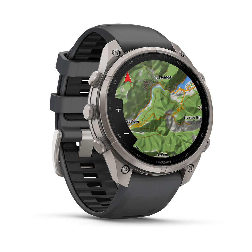 Garmin fenix 9 Pro 47mm Titanium Graphite/Black Silicone Strap Watch