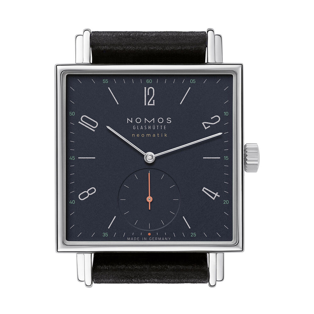 NOMOS Glashutte Neomatik Tetra automatic black leather strap watch image number 0