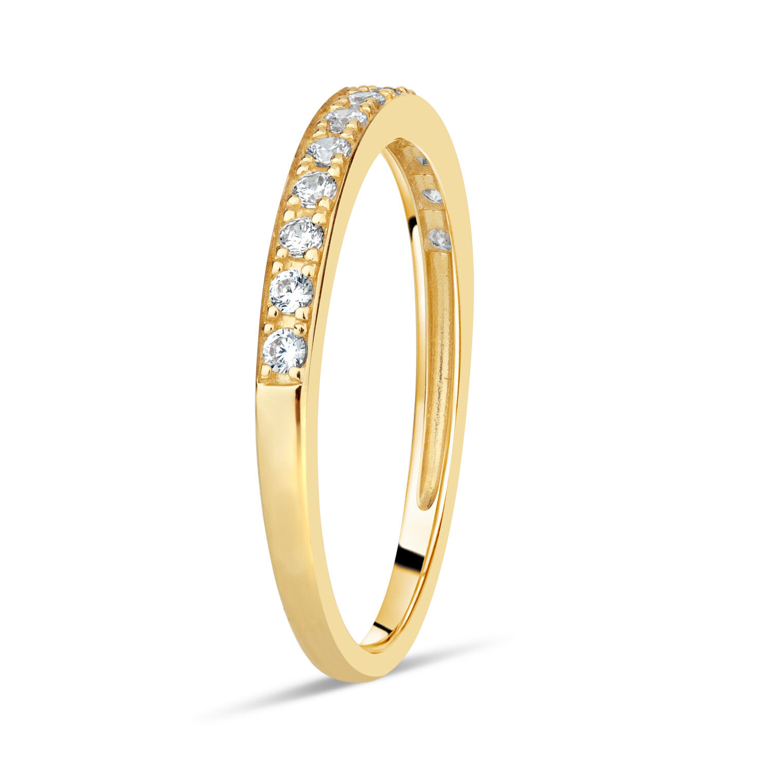 9ct Yellow Gold Pav Set Cubic Zirconia Eternity Ring