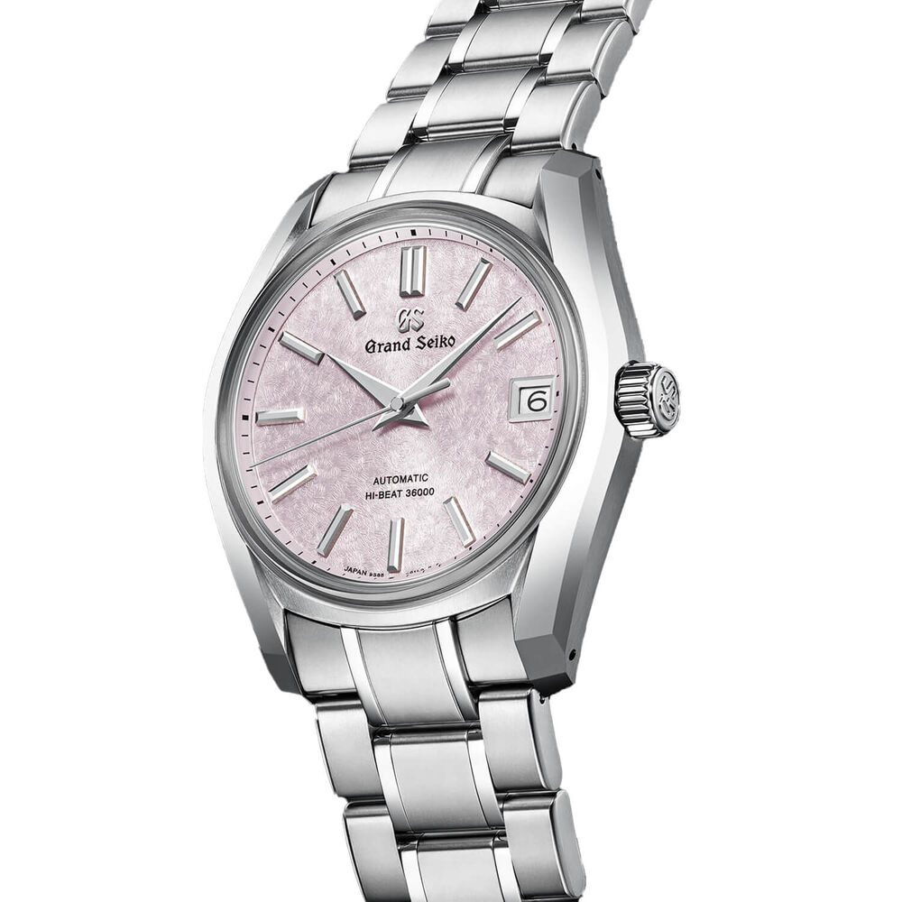 Grand Seiko 'Sakura-Kakushi' 62GS Hi-Beat 38mm Pink Dial Bracelet Watch image number 2
