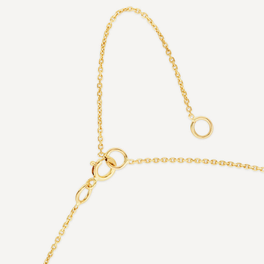 9ct Yellow Gold Petite 0.052ct Diamond Initial "R" Necklet image number 4