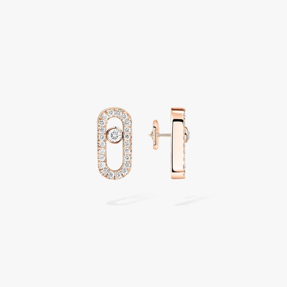 Messika Move Uno 18ct Rose Gold 0.18ct Diamond Stud Earrings image number 3