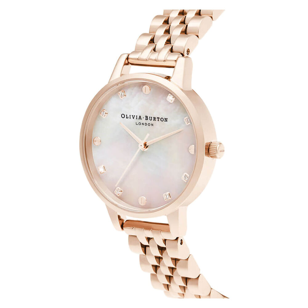 Olivia Burton Midi 30mm Mother of Pearl Dial Rose Gold Bracelet Watch