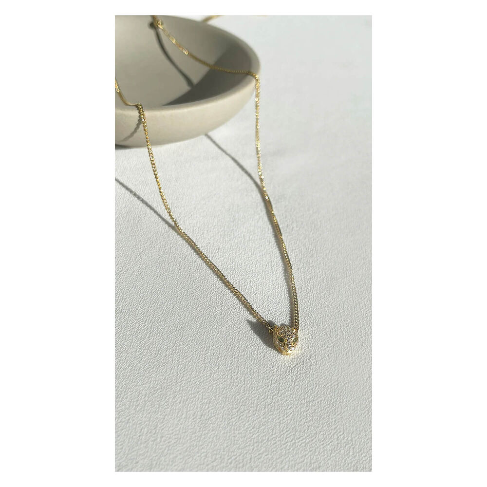 CARAT* London Maumau Yellow Gold Vermeil Cat Head Necklace image number 2