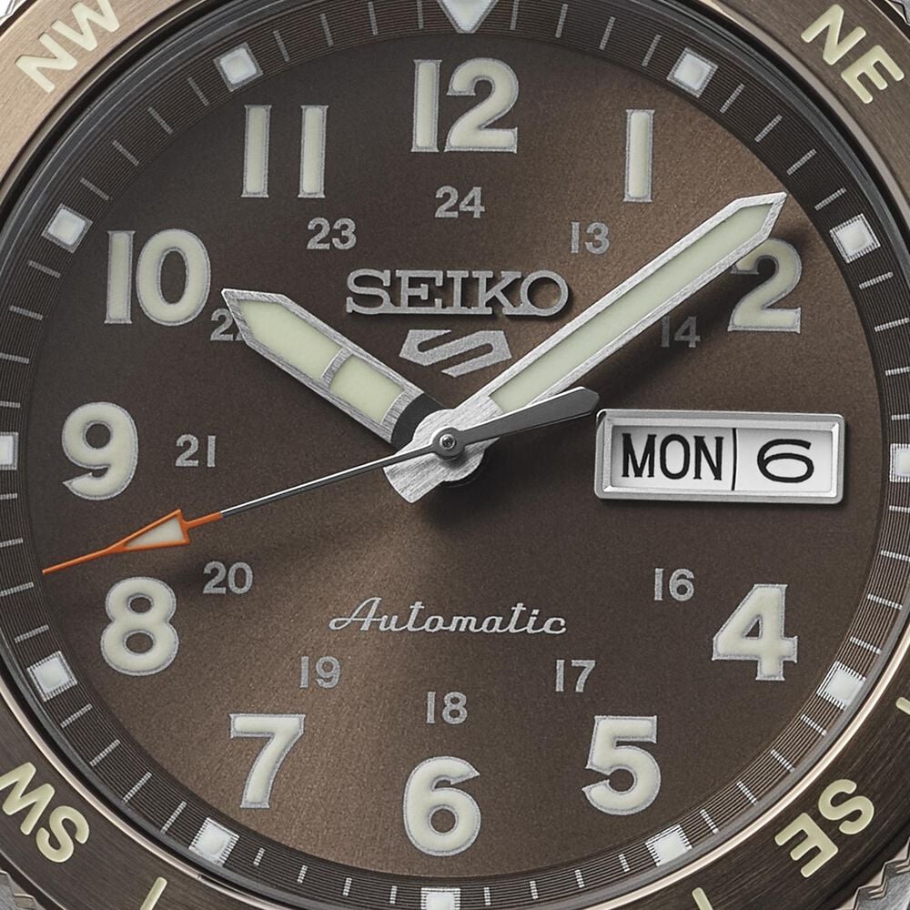 Seiko 5 Sports Field Coyote Brown  41mm Dial Brown Nylon Strap Watch