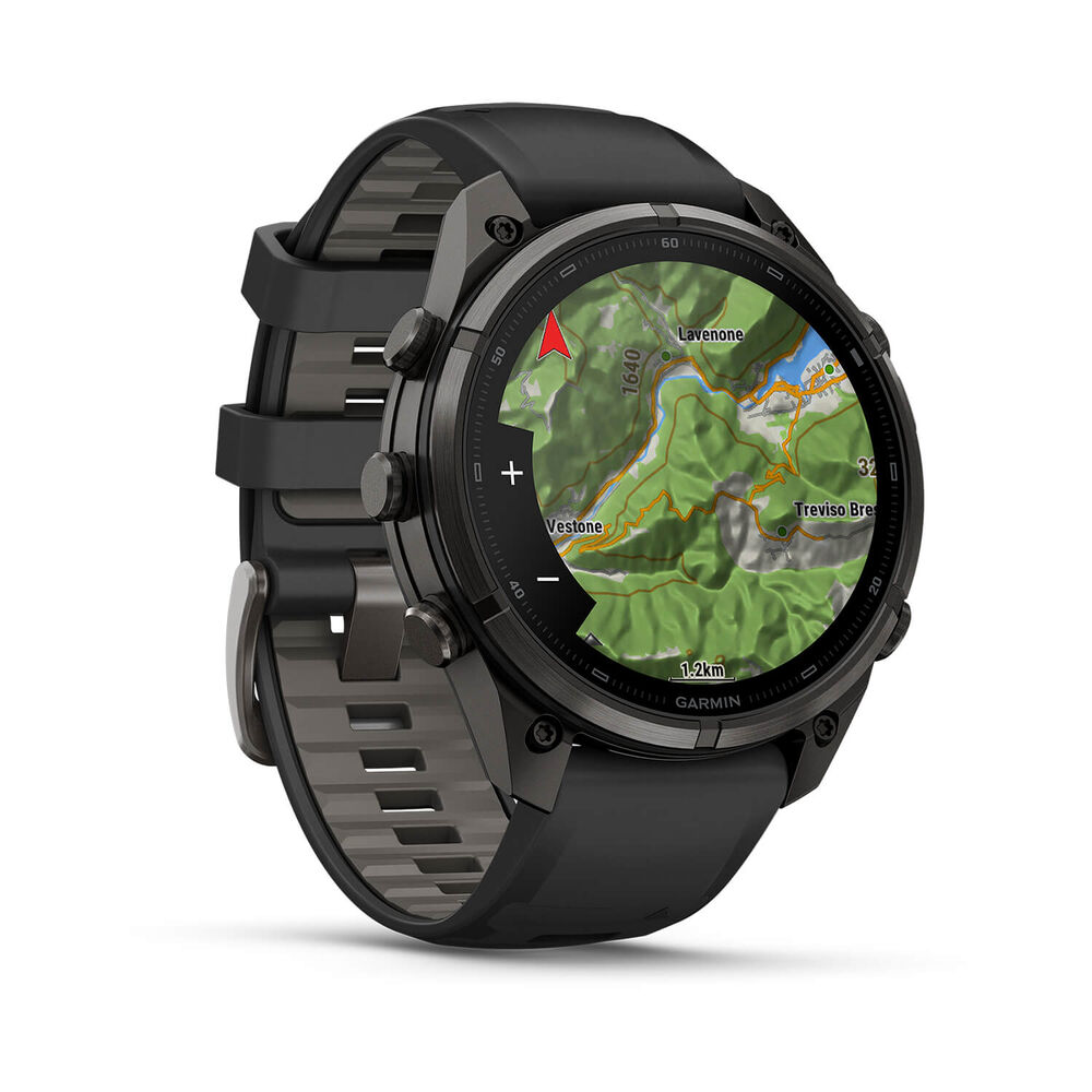Garmin fenix 9 Pro 47mm Carbon Gray DLC Titanium Black/Pebble Grey Silicone Strap Watch