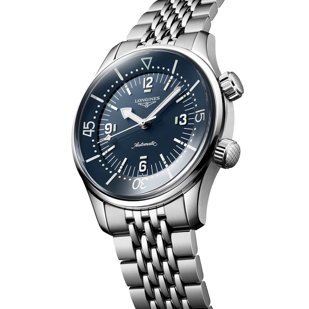 Longines Legend Diver 39mm Blue Dial Stainless Steel Case Bracelet Watch image number 2