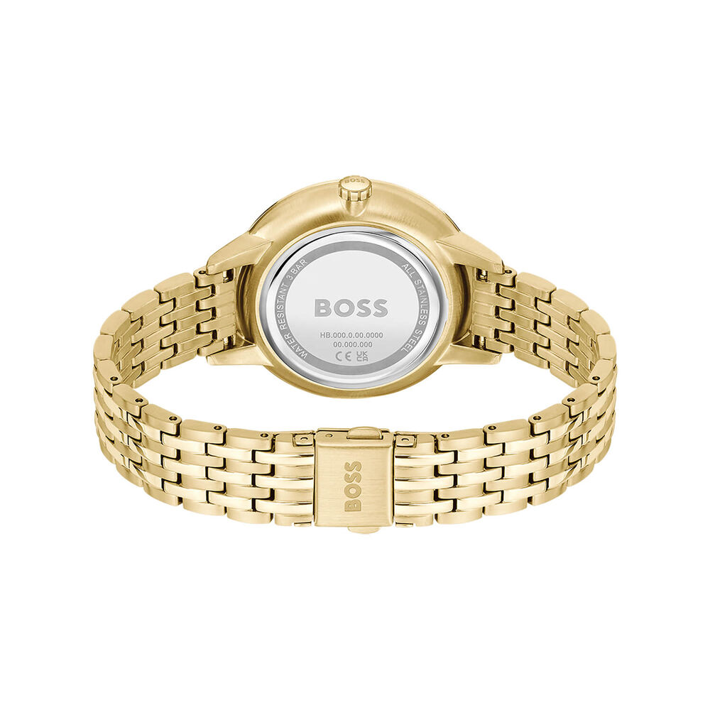 BOSS Symphony 38mm Gold Crystal Studded Dial Stainless Steel Bracelet Watch image number 3