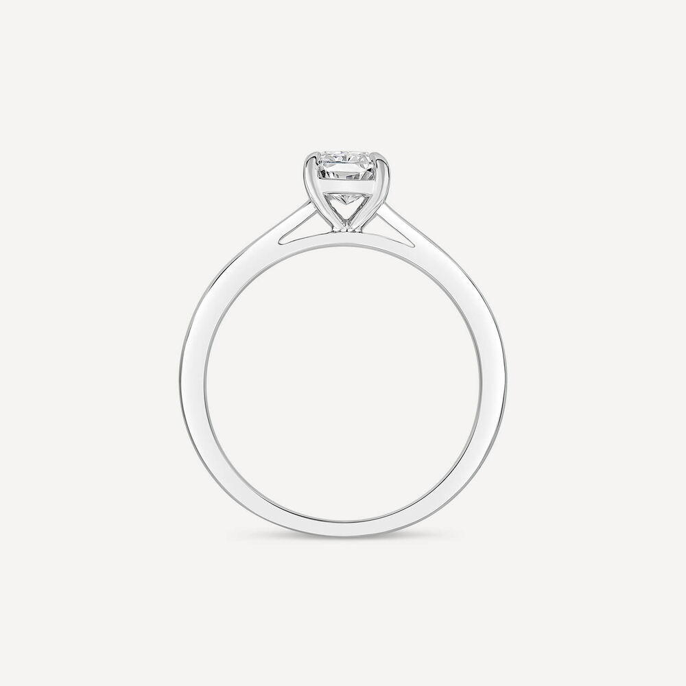 18ct White Gold Lab Grown 1ct Radiant Diamond Engagement Ring image number 3