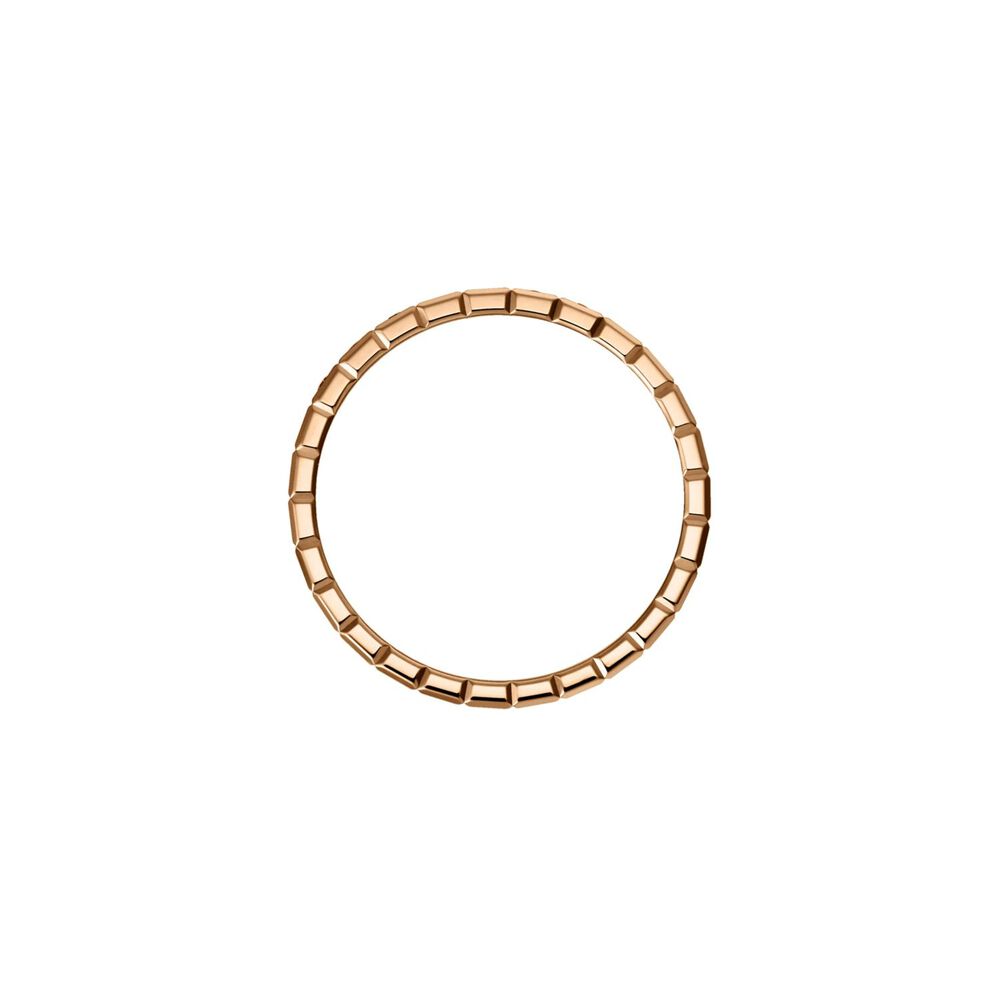 Chopard Ice Cube 18ct Rose Gold 0.11ct Half-Diamond Set Thin Band Ring (UK Size O - P) image number 2