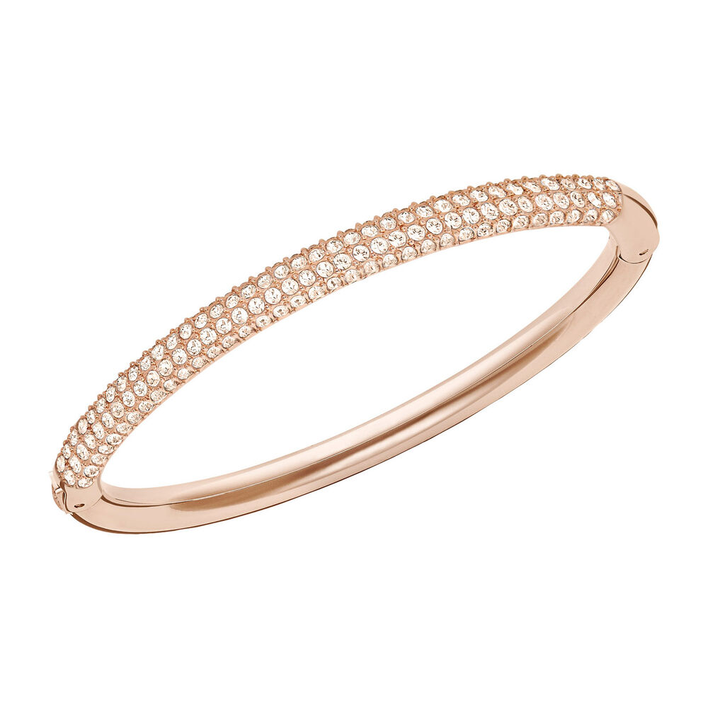 Swarovski Stone Rose Gold Plated Bangle image number 0