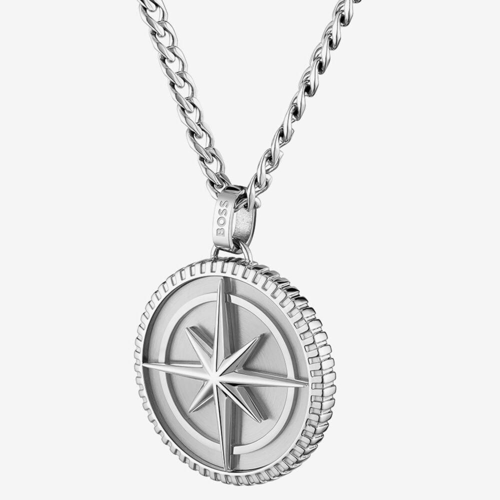 BOSS North Star Pendant Stainless Steel Necklace image number 0