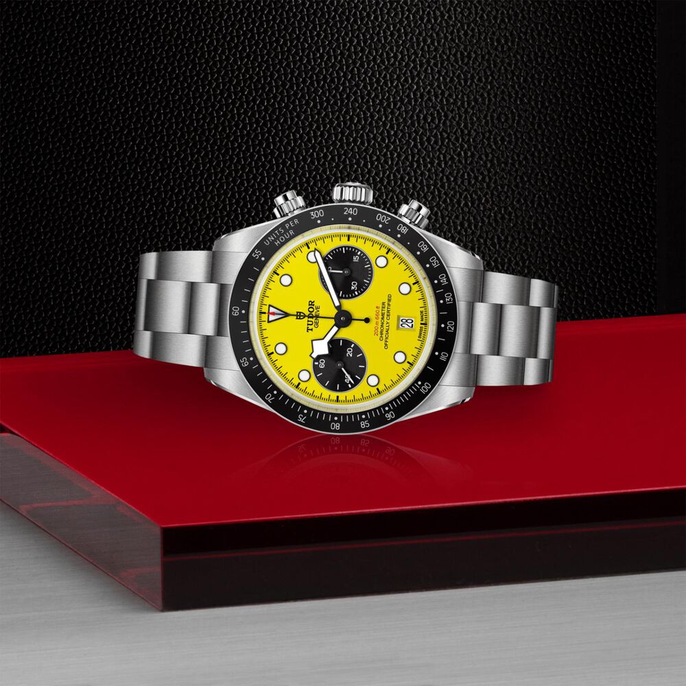 TUDOR Black Bay Chrono Bumblebee 39mm Yellow & Black Dial Steel Bracelet Watch