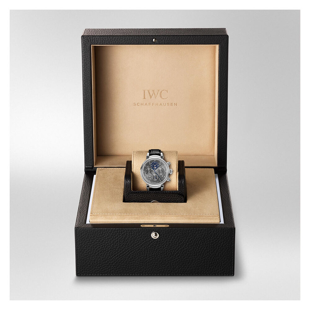 IWC Schaffhausen Da Vinci Perpetual Calendar Chronograph Grey Dial Black Strap Watch image number 1