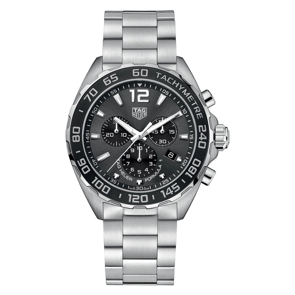 TAG Heuer Formula 1 Mens 43mm Black Dial Steel Bracelet Watch