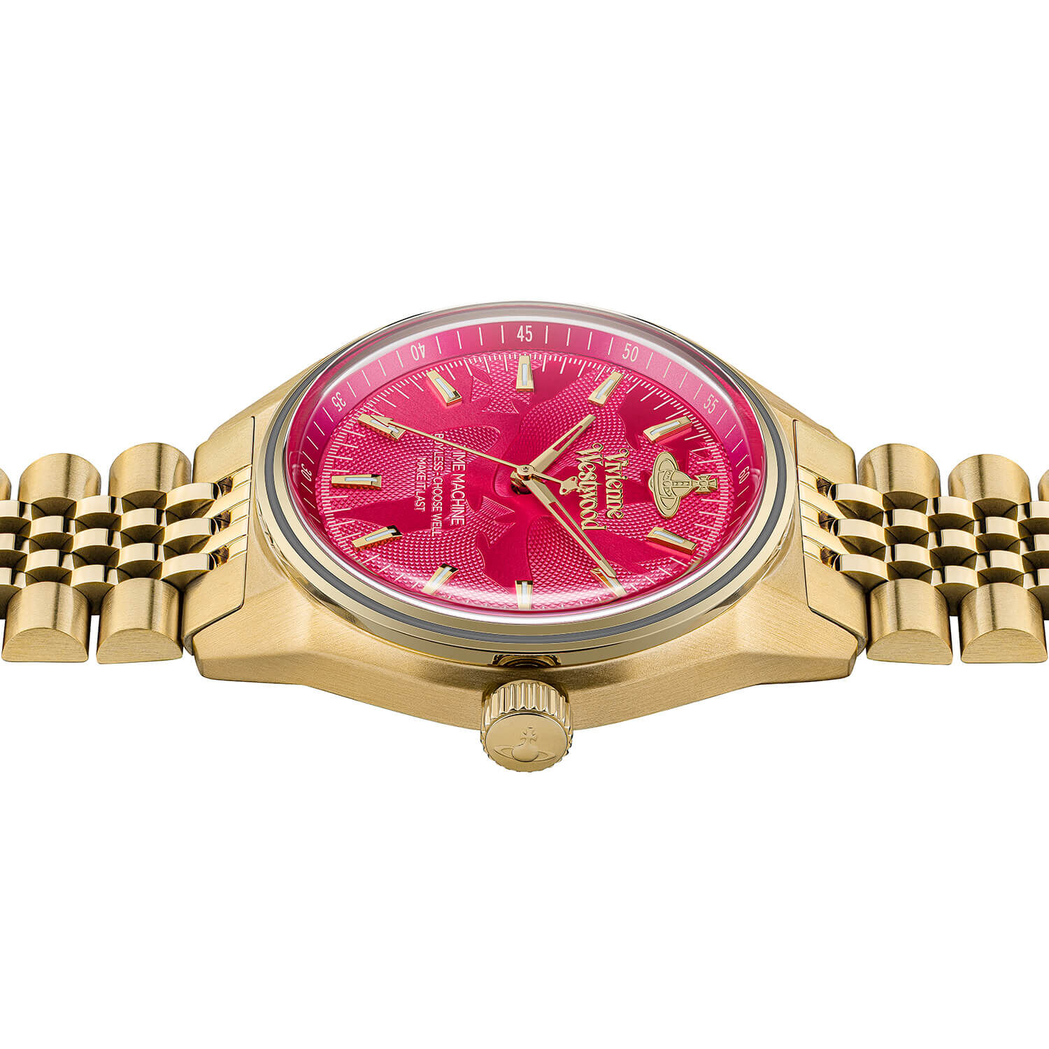 VW Lady Sydenham 40mm Hot Pink Dial Gold Bracelet Watch