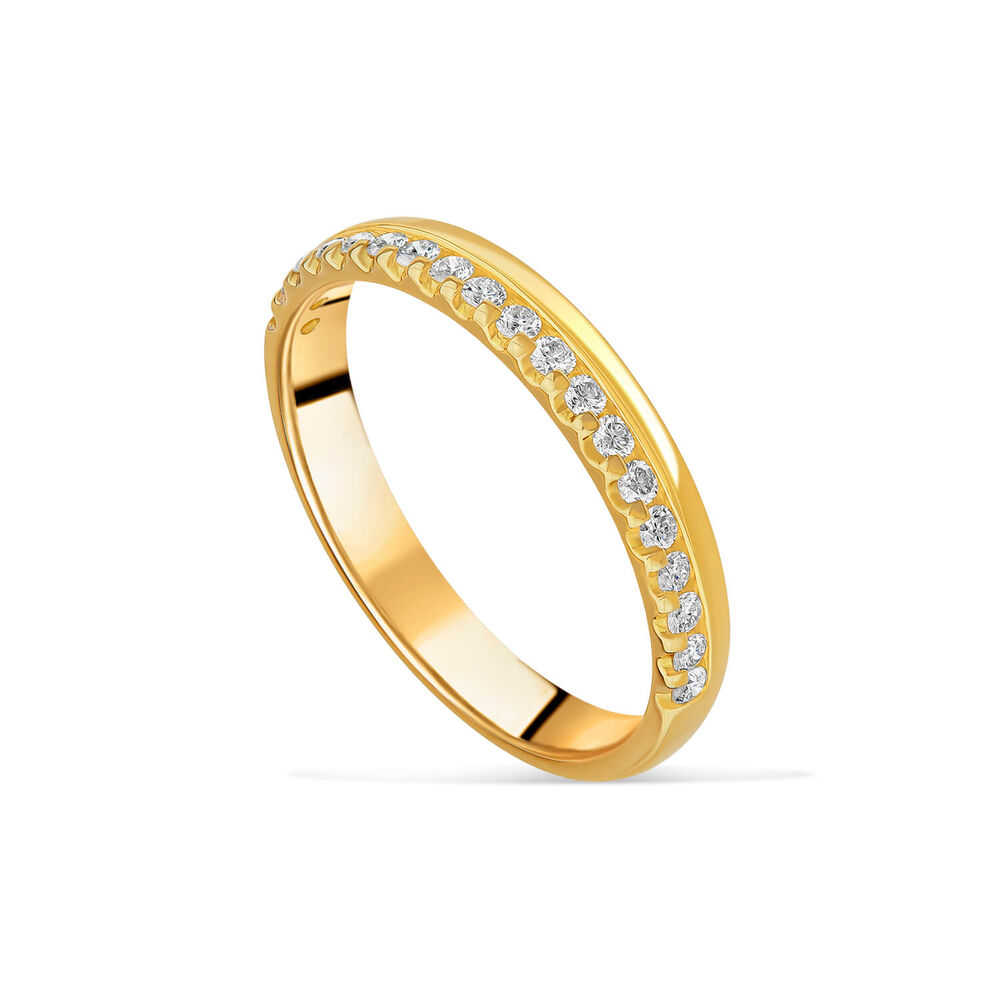 18ct Yellow Gold 3mm Offset 0.20ct Diamond Wedding Ring