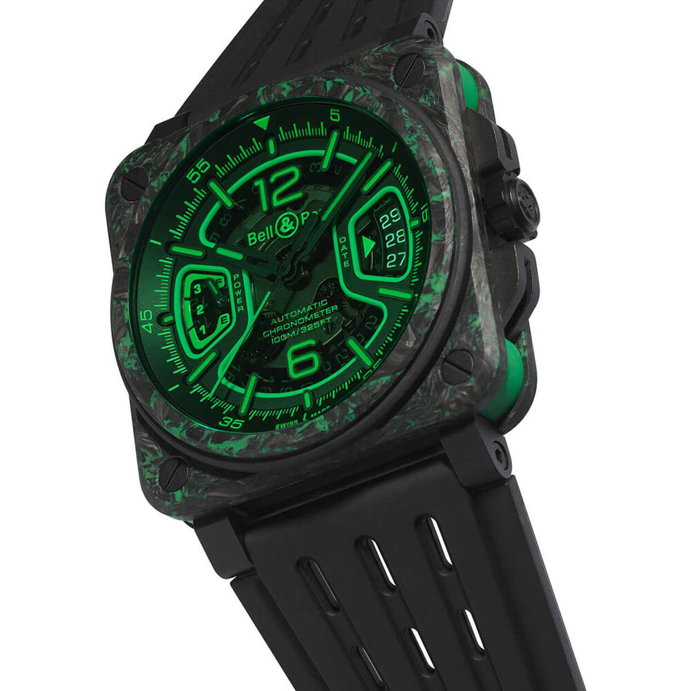 Bell&Ross BR-X3 Night Vision 41mm Skeleton Dial Black Rubber Strap Watch