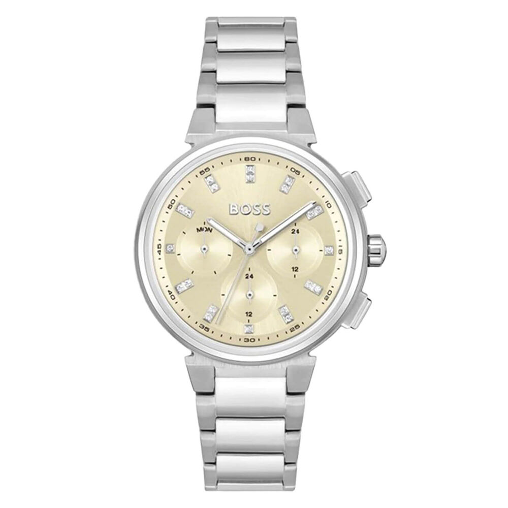 BOSS One 38mm Yellow Gold Dial Steel Case Watch image number 0