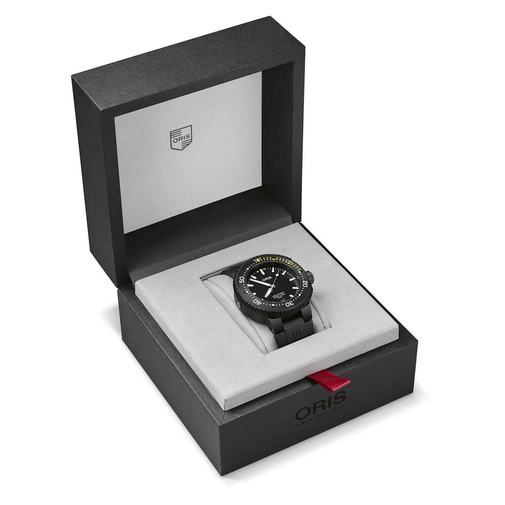 Pre-Owned Oris AquisPro Date Calibre 400 49.5mm Black Dial Rubber Strap Watch image number 4
