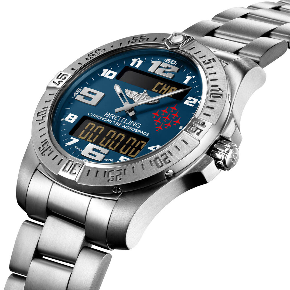 Breitling Aerospace Red Arrows Special Edition Blue Dial Titanium Bracelet Watch image number 2