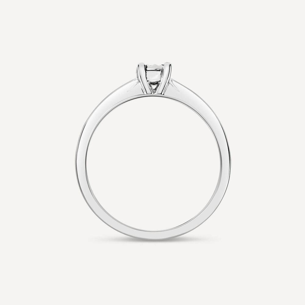 9ct White Gold Illusion Solitaire & Channel Set Shoulders 0.20ct Diamond Ring image number 3