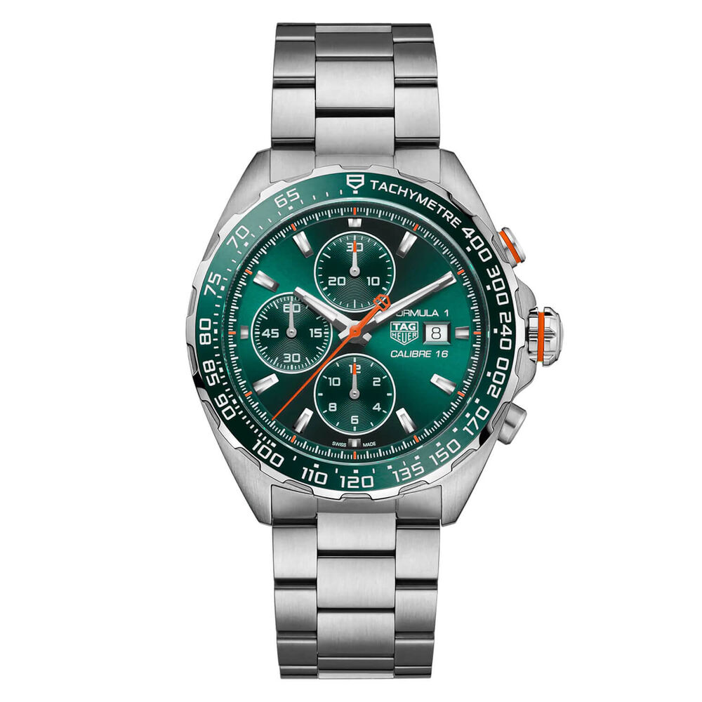 TAG Heuer Formula 1 Chronograph 44mm Green Dial Stainless Steel Bracelet Watch