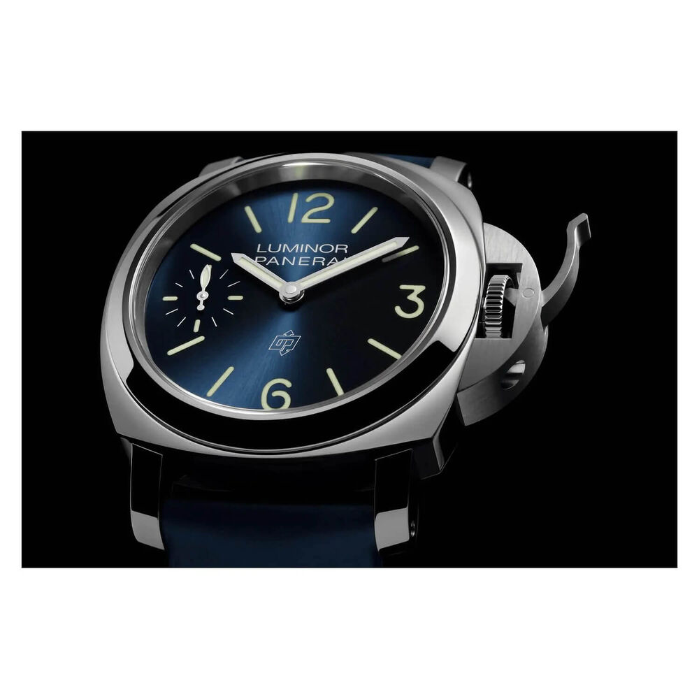 Panerai Luminor 44mm Blu Mare Blue Dial Strap Watch image number 3
