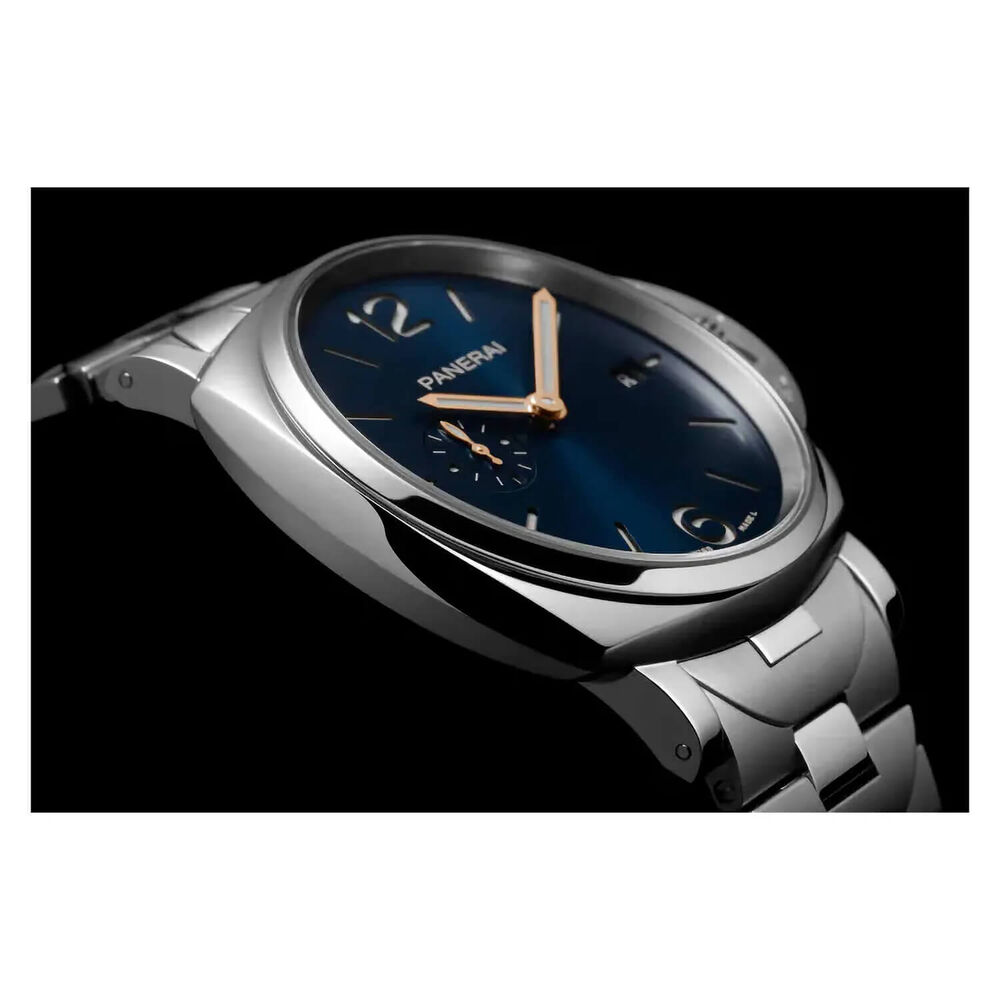 Panerai Luminor Due 42mm Blue Dial Silver Bracelet Watch image number 2