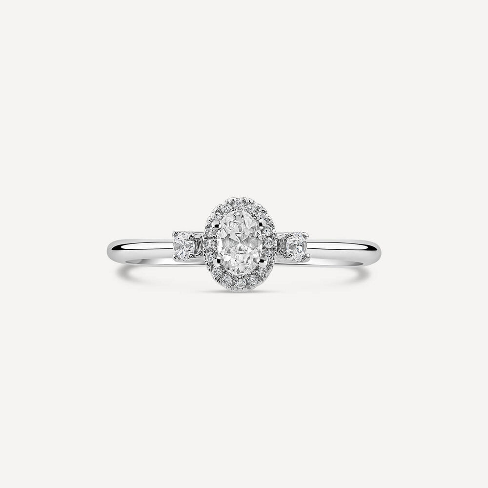 The Orchid Setting 18ct White Gold Halo 0.33ct Diamond Ring image number 1