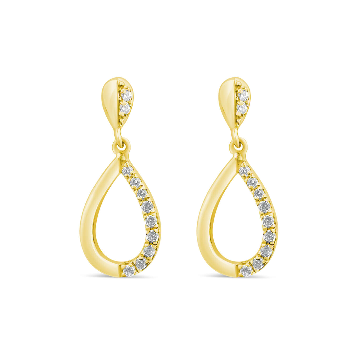 Gold diamond discount teardrop earrings